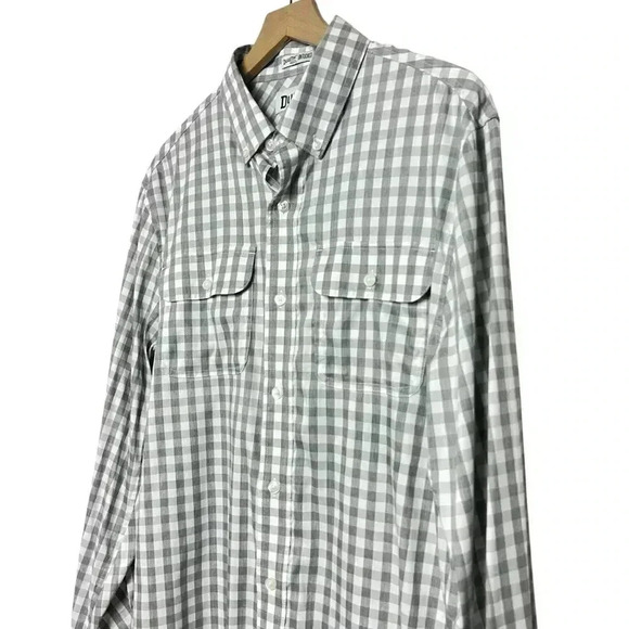 Duluth Untucked Gray Checkered Long Sleeve Button Down Standard Fit Size Medium - Picture 4 of 9